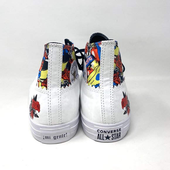 💖MEGA SALE💖Converse CTAS Chuck Taylor Hi Mi Gente Leather White Women 171494C - Picture 8 of 10